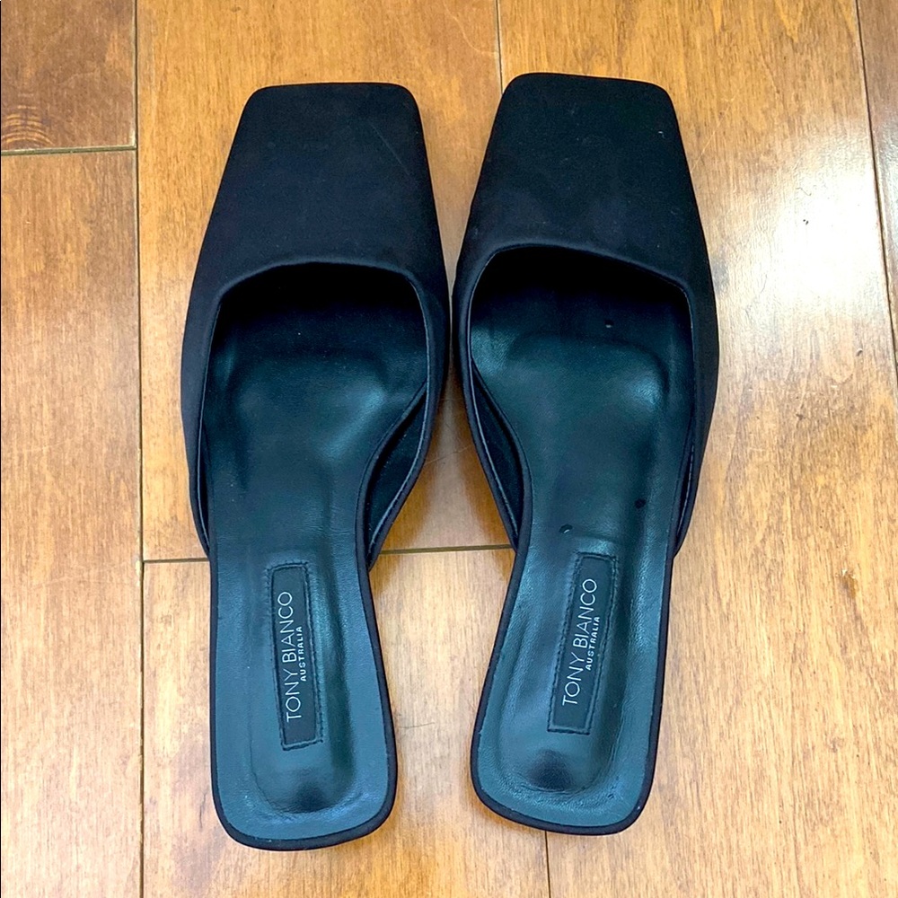 Tony Bianco // Harriet black satin sandal size 6.5